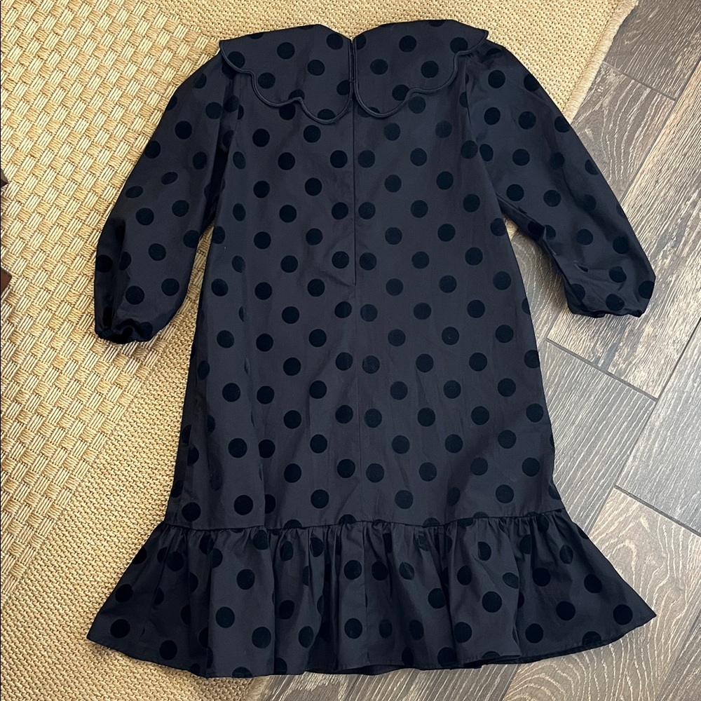Wolf and Rita Girls’ Black Lilita Mond Polka Dot Holiday Dress—6Y - Picture 12 of 14